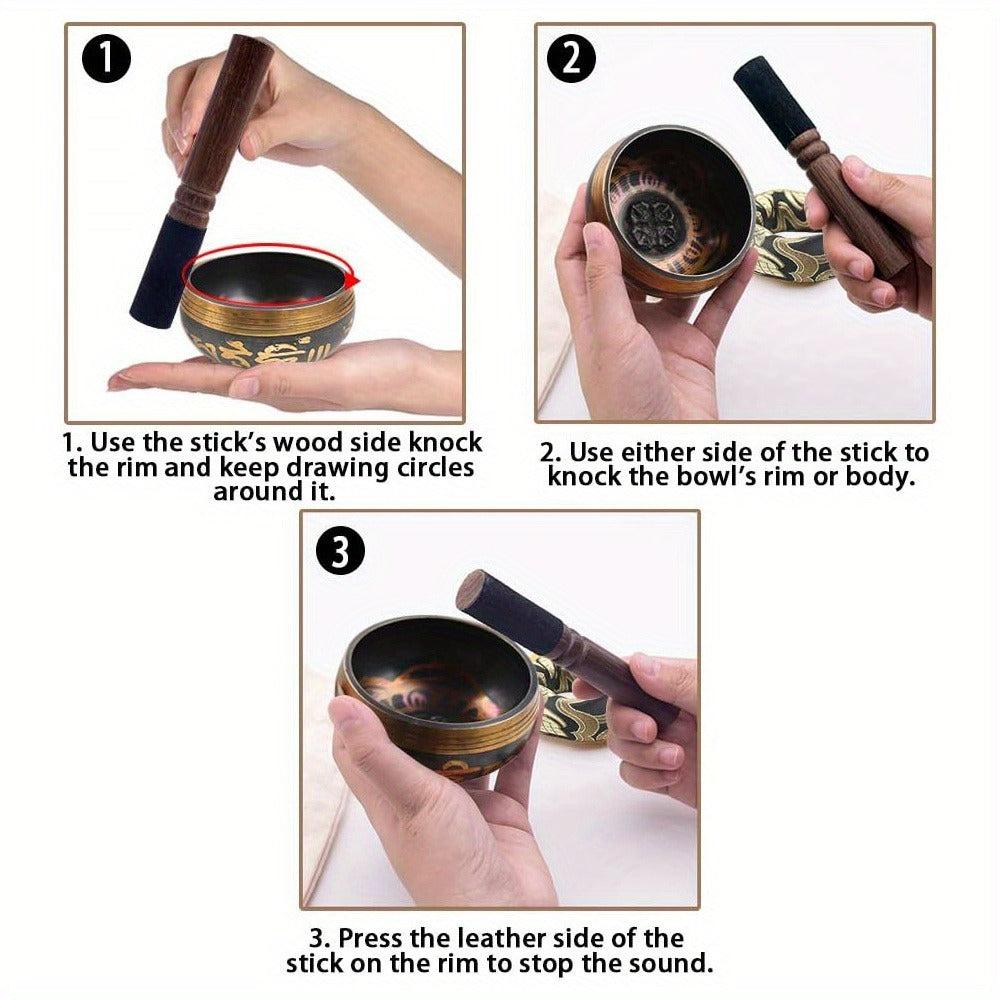 Nepalese Singing Bowl, 3.15-Inch Handcrafted Meditation Sound Bowl detail image - detail view 14