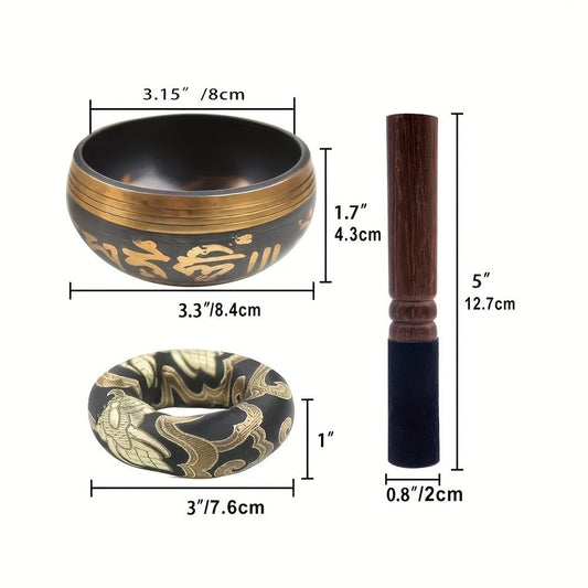 Nepalese Singing Bowl, 3.15-Inch Handcrafted Meditation Sound Bowl detail image