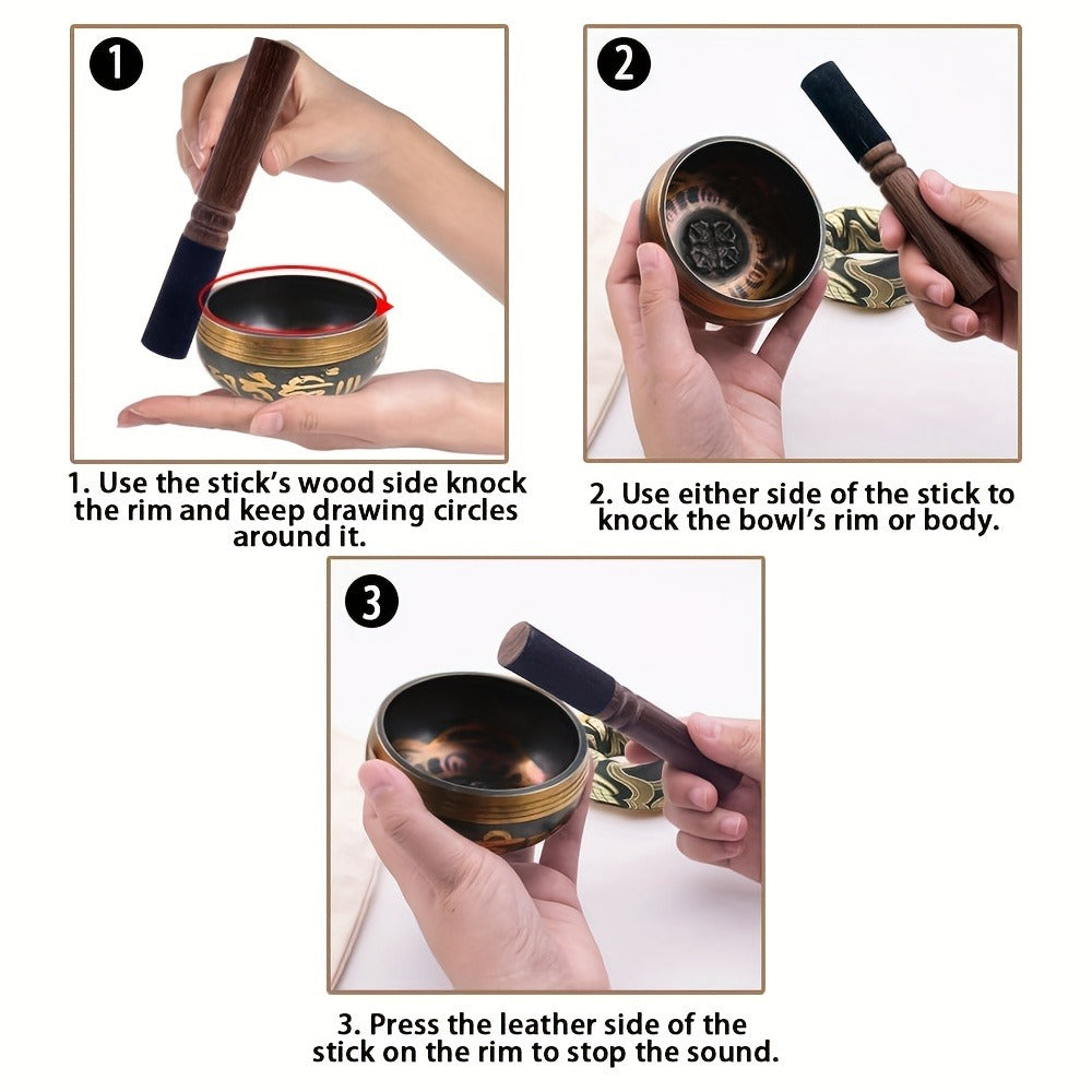 Nepalese Singing Bowl, 3.15-Inch Handcrafted Meditation Sound Bowl detail image - detail view 7