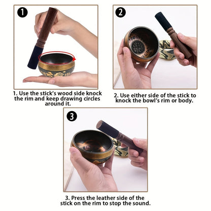Nepalese Singing Bowl, 3.15-Inch Handcrafted Meditation Sound Bowl detail image - detail view 7