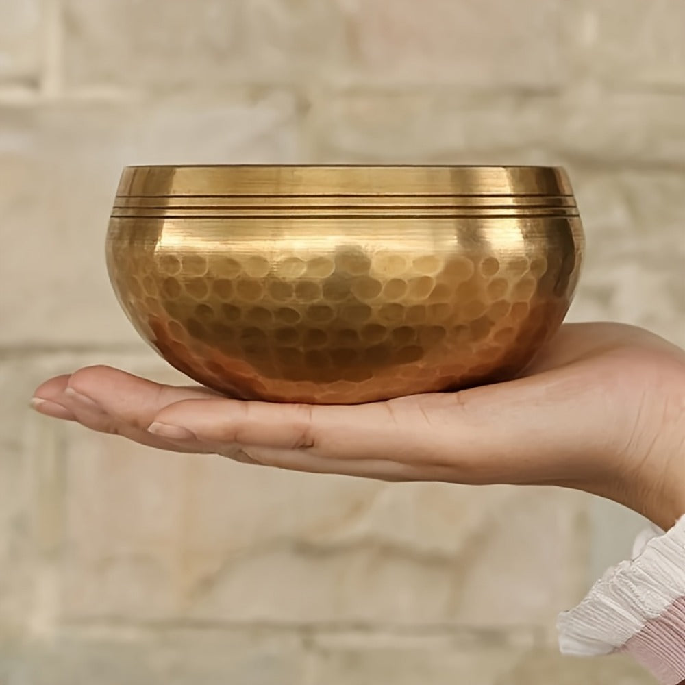 Nepalese Singing Bowl Set with Copper Bowls and Mahogany Strikers detail image - detail view 16