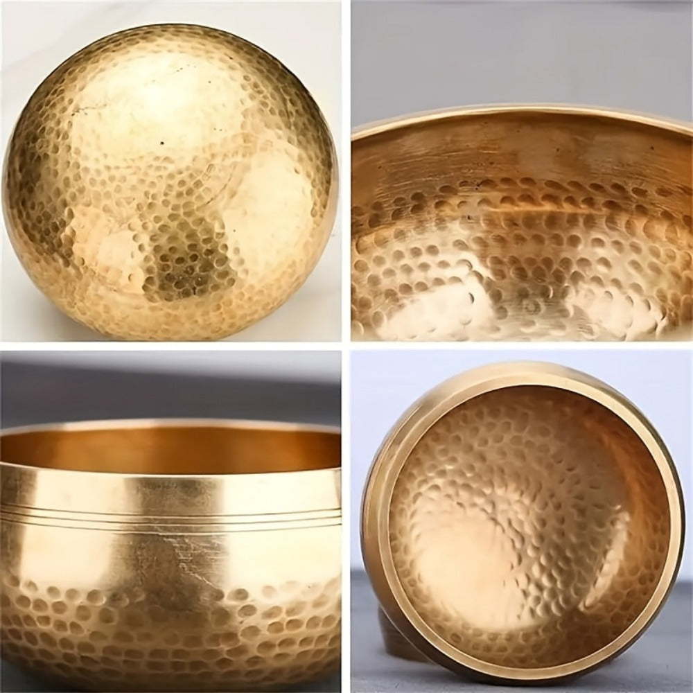 Nepalese Singing Bowl Set with Copper Bowls and Mahogany Strikers detail image - detail view 9