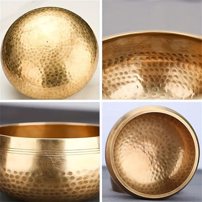 Nepalese Singing Bowl Set with Copper Bowls and Mahogany Strikers detail image - detail view 9