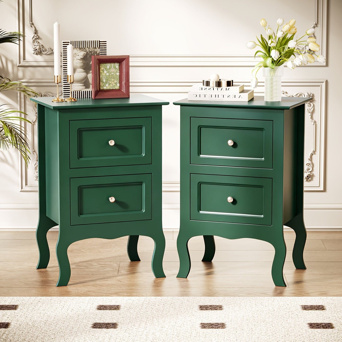 Nightstand shown in the Forest Green, 2 option