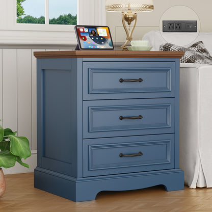Nightstand shown in the 1-Dark Blue option