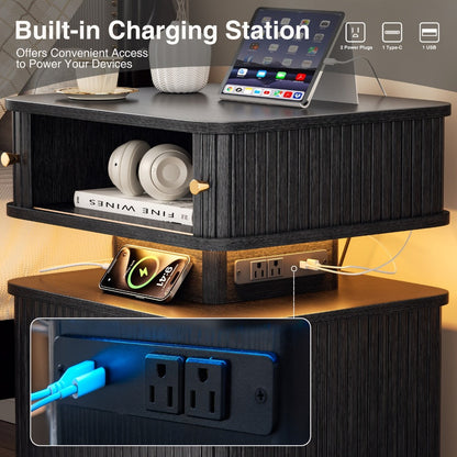 Nightstand with Charging Station for Practical Everyday Home Use in Bedroom detail image - detail view 13