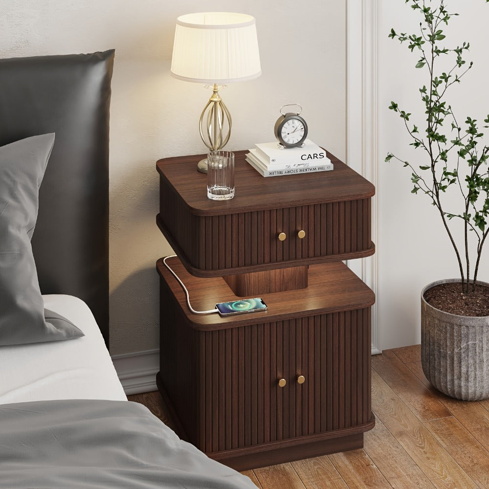 Nightstand with Charging Station for Practical Everyday Home Use in Bedroom detail image - detail view 15