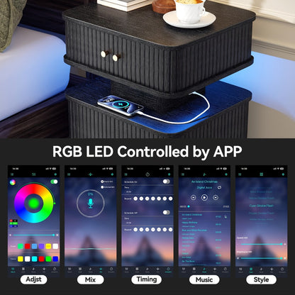 Nightstand with Charging Station for Practical Everyday Home Use in Bedroom detail image - detail view 16
