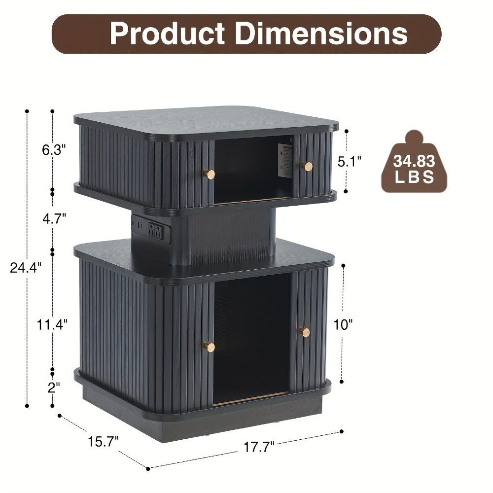 Nightstand with Charging Station for Practical Everyday Home Use in Bedroom detail image - detail view 3