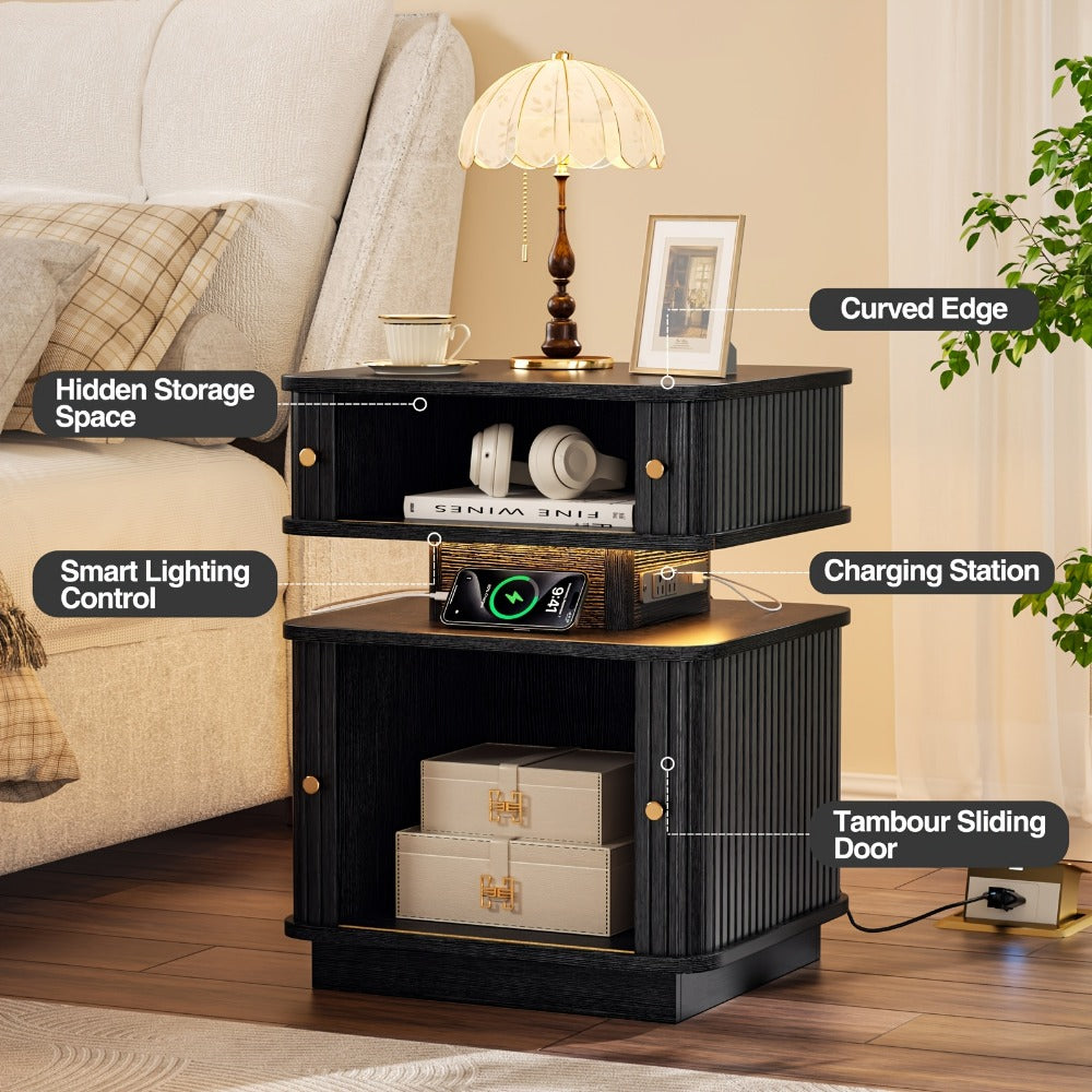 Nightstand with Charging Station for Practical Everyday Home Use in Bedroom detail image - detail view 7