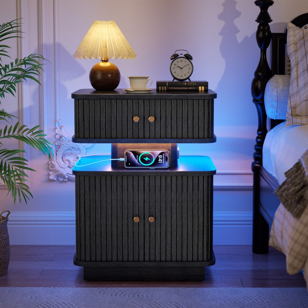 Nightstand with Charging Station for Practical Everyday Home Use in Bedroom detail image - detail view 8