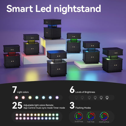 Nightstand with Charging Station for Practical Everyday Home Use in Bedroom detail image - detail view 9