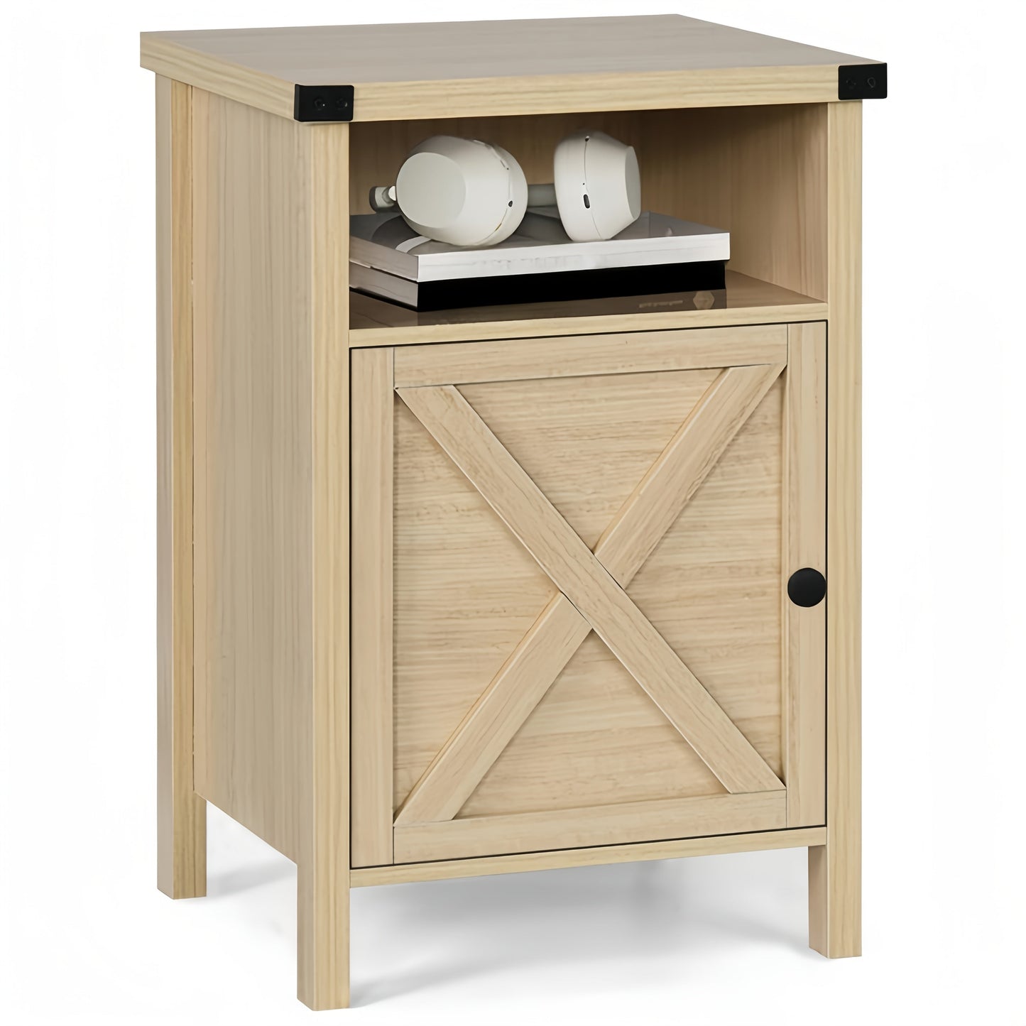 Nightstand shown in the Light Oak, 1 Pack option
