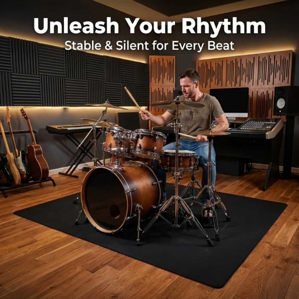 Non-Slip Drum Mat, 47 x 63-Inch Floor Pad for Acoustic and Electronic Kits detail image - detail view 10