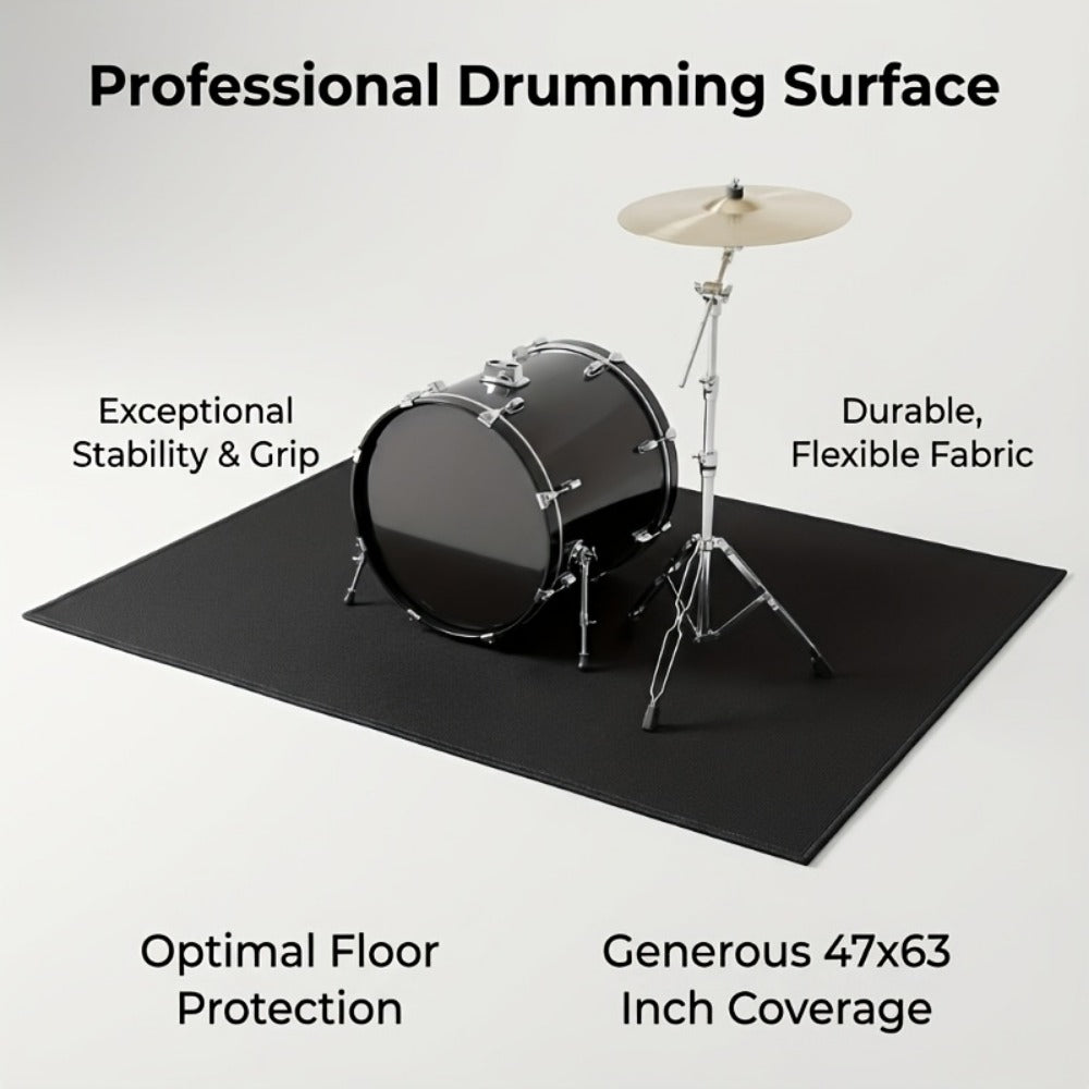 Non-Slip Drum Mat, 47 x 63-Inch Floor Pad for Acoustic and Electronic Kits detail image - detail view 12