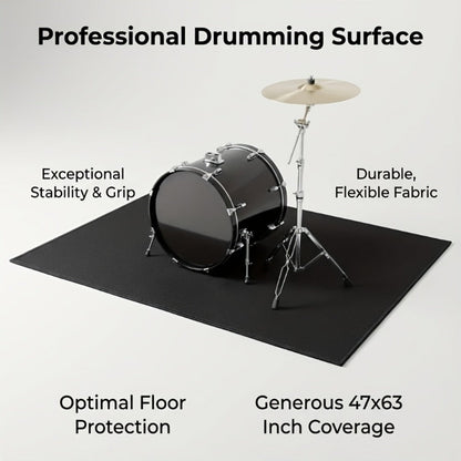 Non-Slip Drum Mat, 47 x 63-Inch Floor Pad for Acoustic and Electronic Kits detail image - detail view 12