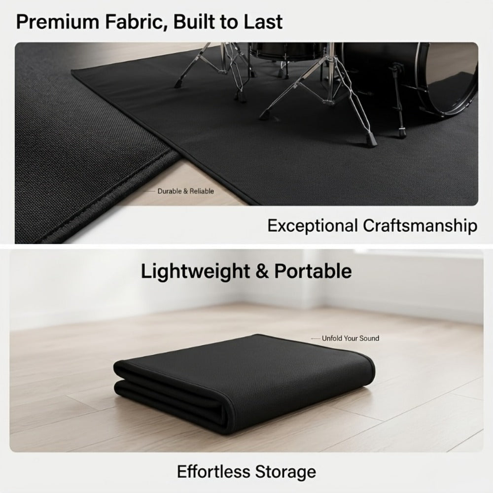 Non-Slip Drum Mat, 47 x 63-Inch Floor Pad for Acoustic and Electronic Kits detail image - detail view 8