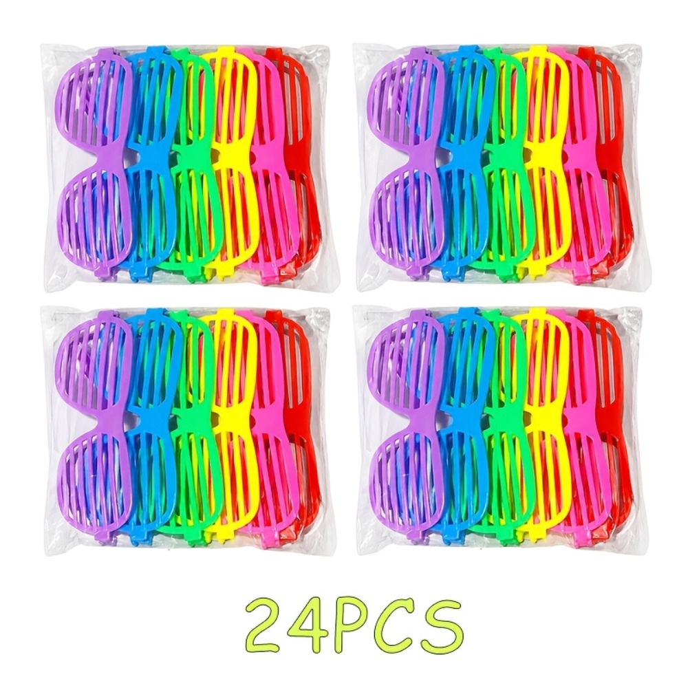 Novelty Party Eyewear - Shutter Shade Glasses Lensless Bulk Set 12 18 24 Pcs Retro for Costume - product detail view 5