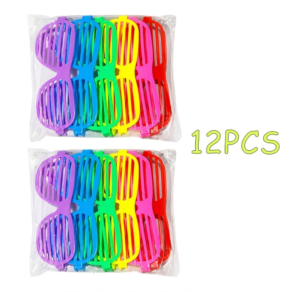 Novelty Party Eyewear - Shutter Shade Glasses Lensless Bulk Set 12 18 24 Pcs Retro for Costume - product detail view 7