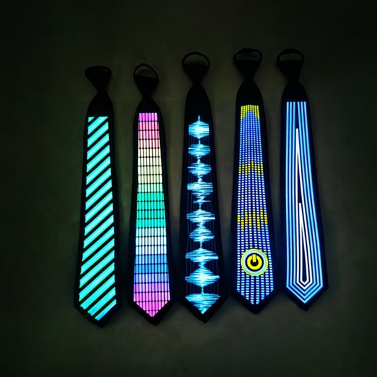 Novelty Ties - Light Up Tie Voice Activated LED EL Wire Necktie - Glowing Sound Reactive - main product view