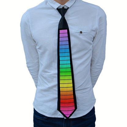 Novelty Ties - Light Up Tie Voice Activated LED EL Wire Necktie - Glowing Sound Reactive - product detail view 5