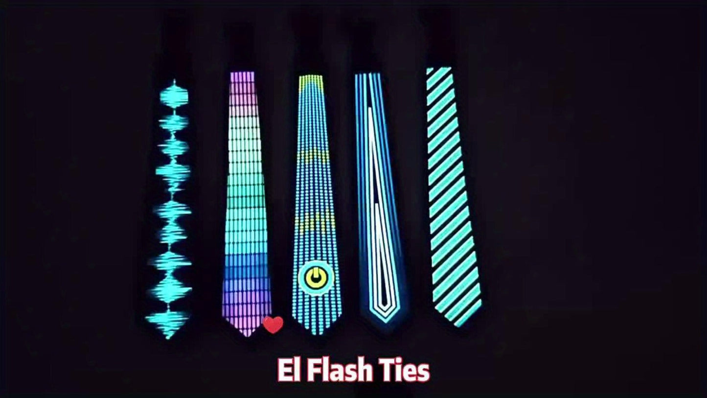 Novelty Ties - Light Up Tie Voice Activated LED EL Wire Necktie - Glowing Sound Reactive - product detail view 6