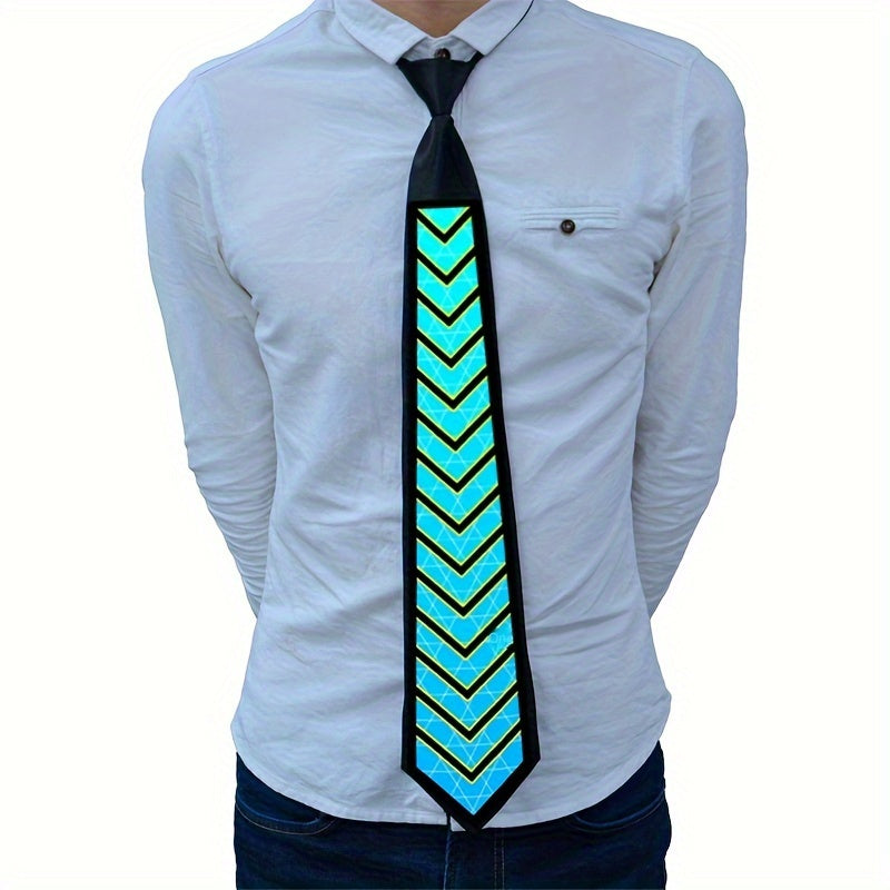Novelty Ties - Light Up Tie Voice Activated LED EL Wire Necktie - Glowing Sound Reactive - product detail view 7