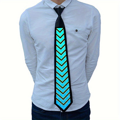Novelty Ties - Light Up Tie Voice Activated LED EL Wire Necktie - Glowing Sound Reactive - product detail view 7