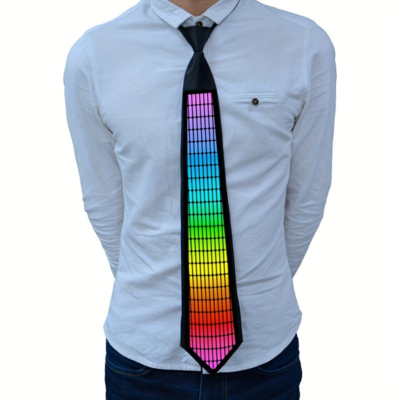 Novelty Ties - Light Up Tie Voice Activated LED EL Wire Necktie - Glowing Sound Reactive - product detail view 8