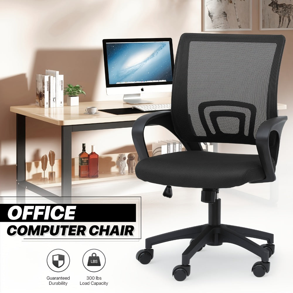 Office Chair, Ergonomic Mid-Back Mesh Swivel Desk Chair with Lumbar Support Adjustable shown in the main product view
