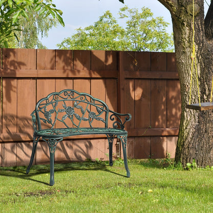 Outdoor Bench shown in the Antique Green option