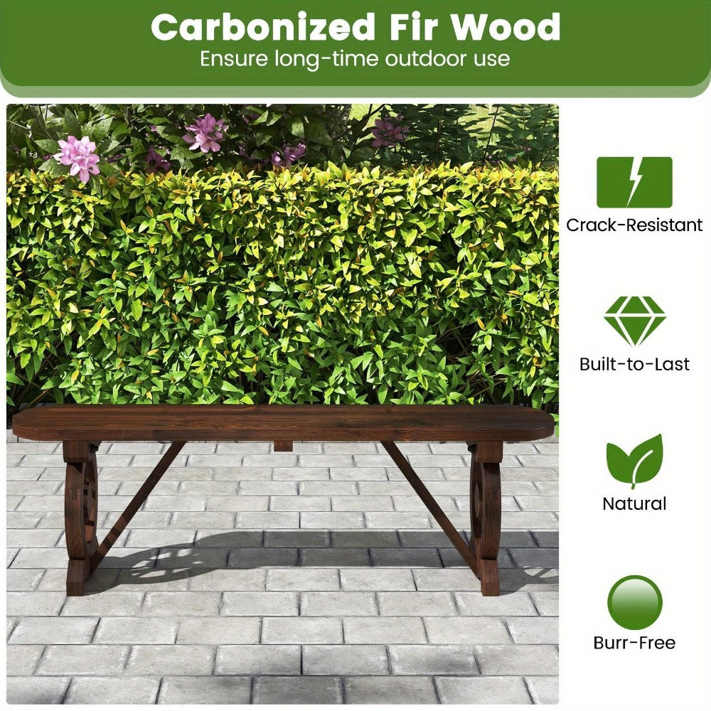 Outdoor Bench with Slatted Seat for Comfortable Outdoor Seating detail image - detail view 4