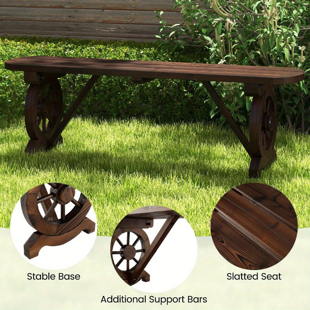 Outdoor Bench with Slatted Seat for Comfortable Outdoor Seating detail image - detail view 7