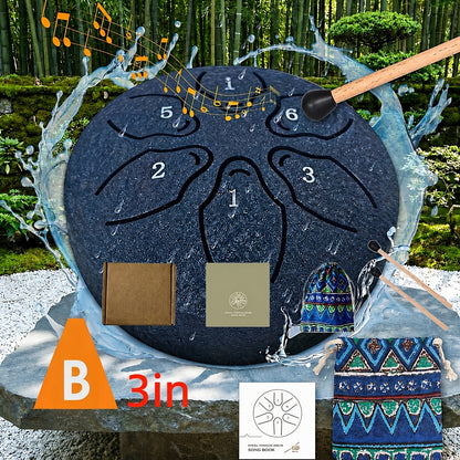 Steel Tongue Drum shown in the Silvery B option