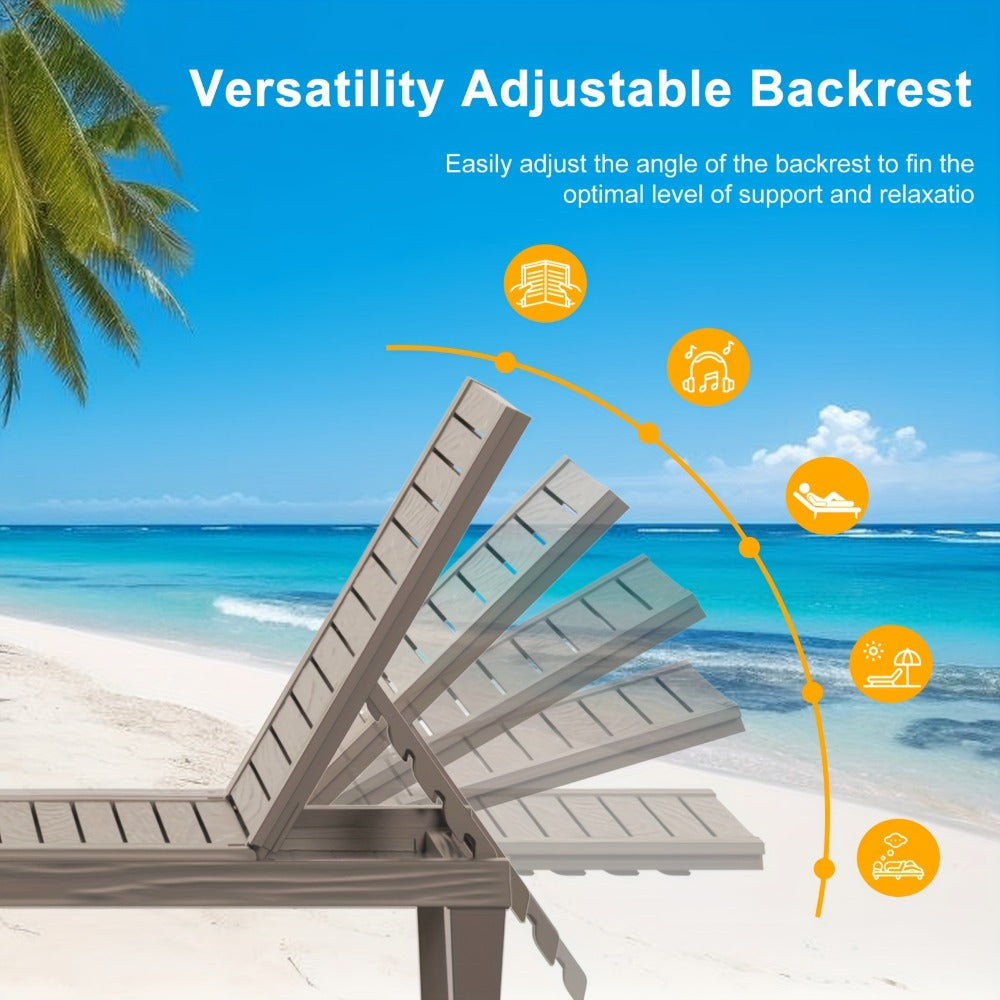 Outdoor Lounge Chair with Adjustable Backrest and Waterproof Protection for Patio detail image - detail view 4