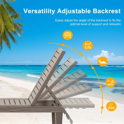 Outdoor Lounge Chair with Adjustable Backrest and Waterproof Protection for Patio detail image - detail view 4