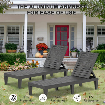 Outdoor Lounge Chair with Adjustable Backrest and Waterproof Protection for Patio detail image - detail view 6