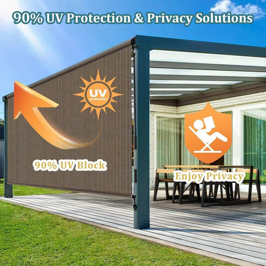 Outdoor Roller Shade, Cordless Outdoor Roller Shades Splicing Design Patio Roll Up Blinds shown in the main product view