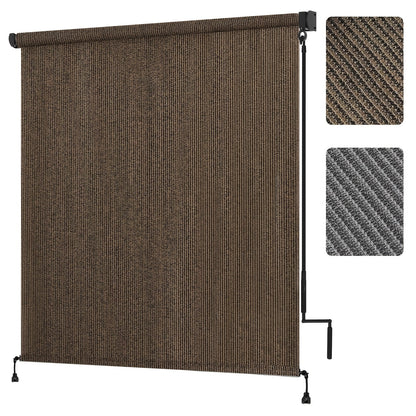 Outdoor Roller Shade shown in the Mocha, 4×8FT (48"W x 96"H) option