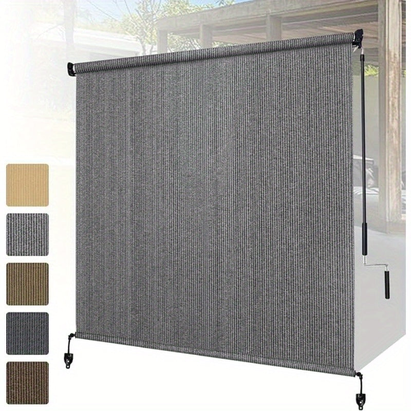 Outdoor Roller Shade shown in the Gray, 7' wide X 8' drop option