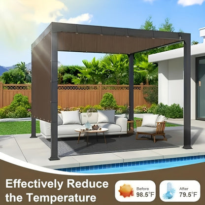 Outdoor Patio Roller Shade with Reinforced Corners for Outdoor Shade and Protection detail image - detail view 8