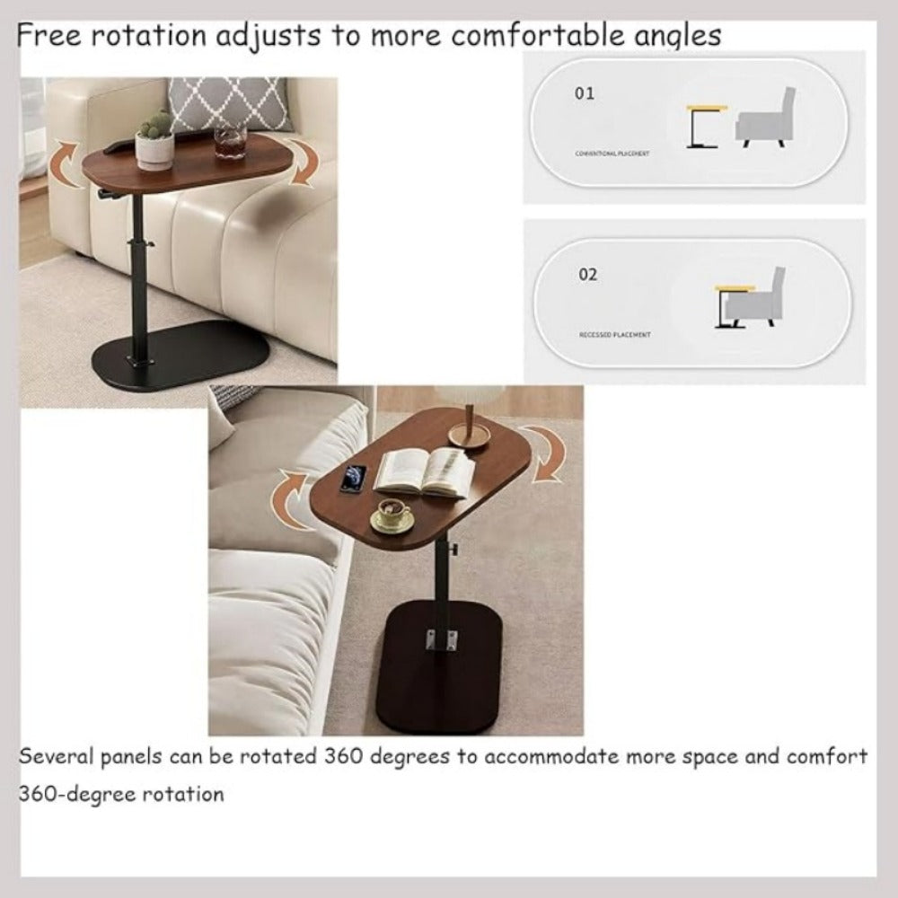 Outdoor Side Table with 360° Swivel for Outdoor Serving and Relaxation in Patio detail image - detail view 9