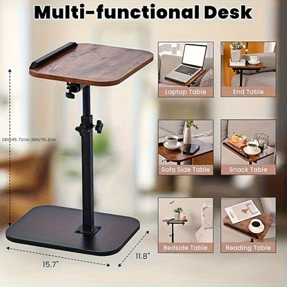 Side Table shown in the Walnut C-Shaped Lift Table option