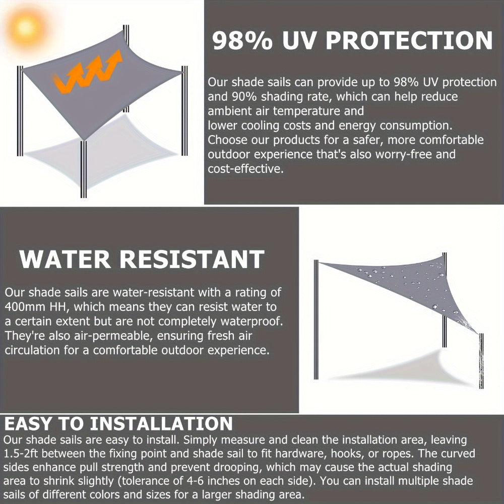 Outdoor Sun Shade Sail with Reinforced Corners and Multiple Color Options detail image - detail view 8