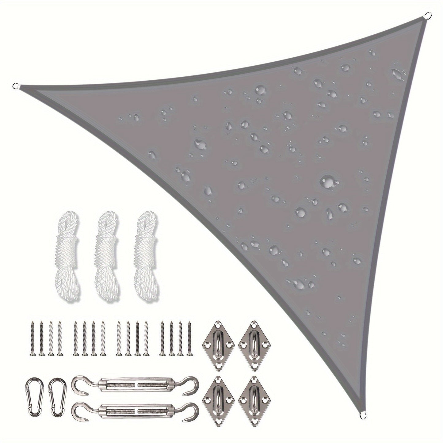 Sun Shade Sail shown in the Light Grey, 118.11*118.11*118.11inch(Hardware Kit included) option