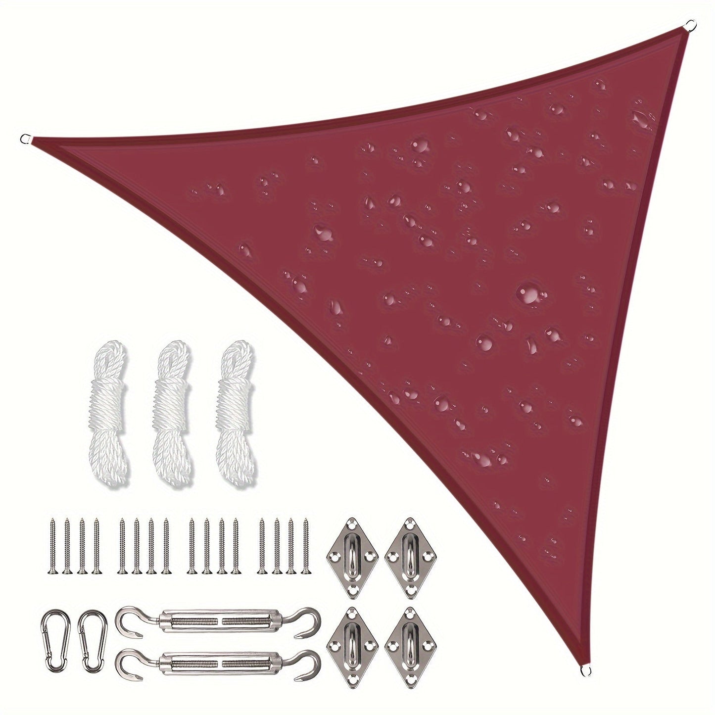 Sun Shade Sail shown in the Wine Red, 118.11*118.11*118.11inch(Hardware Kit included) option