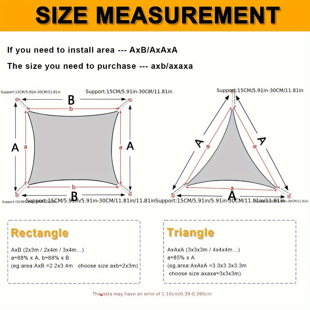 Outdoor Sun Shade Sail with UV Protection and Waterproof Protection for Patio detail image - detail view 4