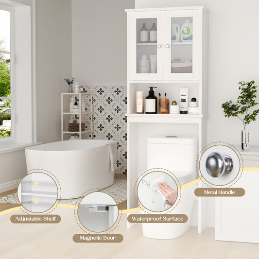 Over-the-Toilet Storage Organizer with Adjustable Shelves, Vertical Bathroom Storage detail image