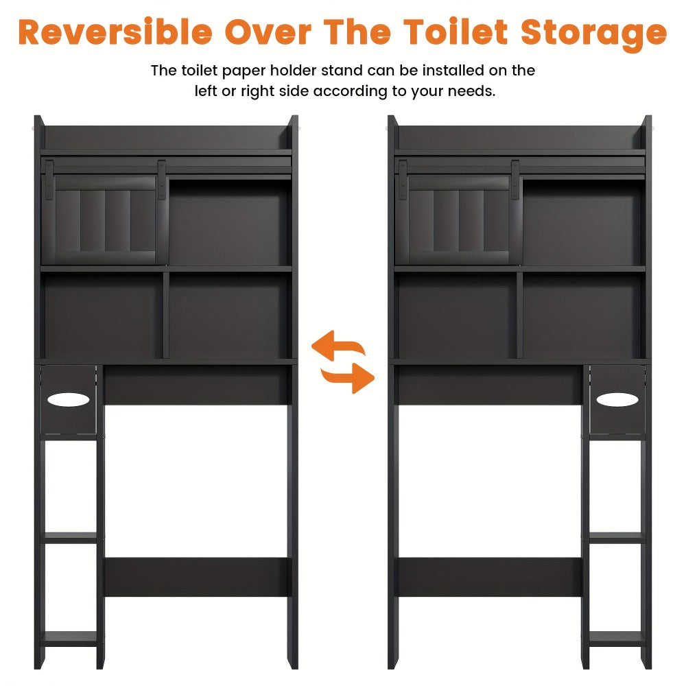 Over-the-Toilet Storage Organizer with Sliding Doors, Toilet Shelf Organizer for Entryway detail image - detail view 11