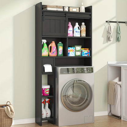 Over-the-Toilet Storage Organizer with Sliding Doors, Toilet Shelf Organizer for Entryway detail image - detail view 5